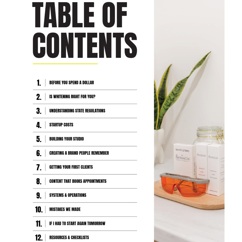 The Whitening Lab Startup Guide